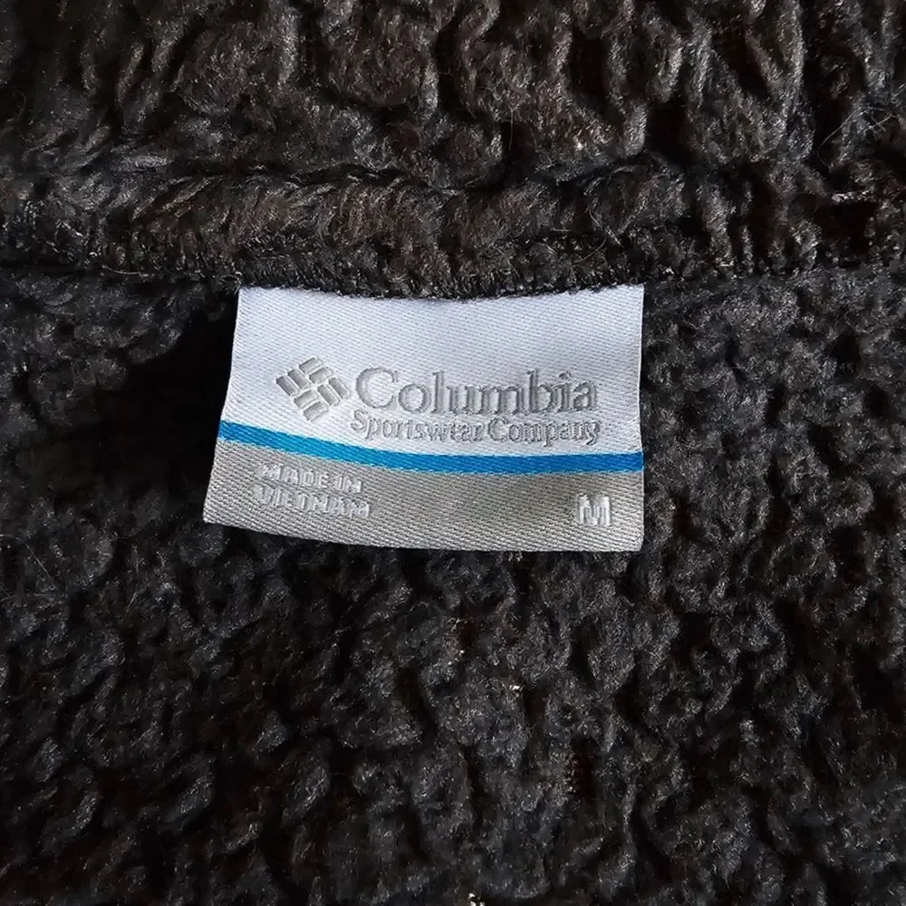 COLUMBIA Fireside Sherpa Hoodie Warm Tech Zip Jacket in Gray Medium Gorpcore - Picture 7 of 8